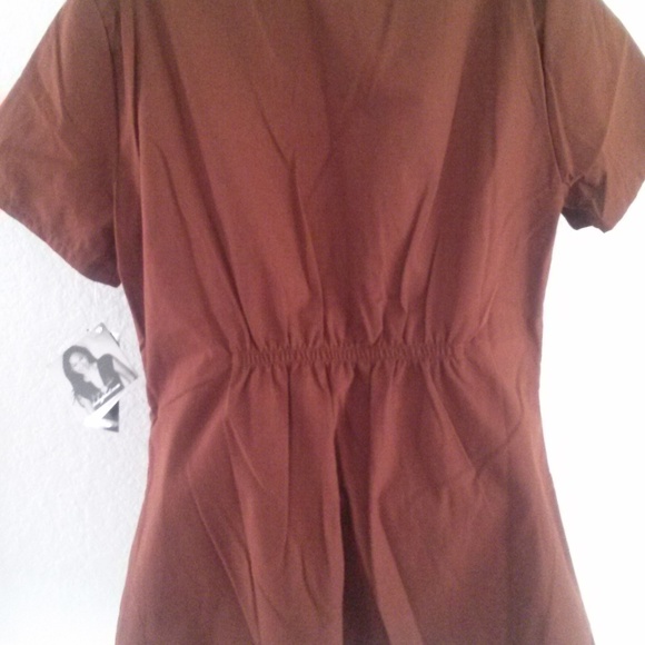 Baby Phat Medical Uniform Scrub Top Brown MED - Picture 3 of 3